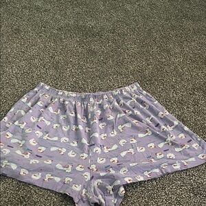 Purple Pajama Shorts with Cute Print